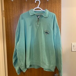 Vintage Tommy Bahama pastel green quarter Zip-Up Sweater